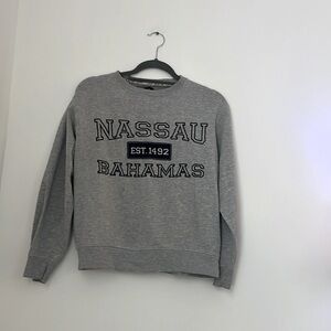 100% cotton Nassau, Bahamas Grey Crewneck